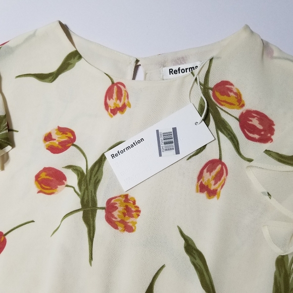 NWT Reformation Quest Floral Mini Dress in Bianca Size 2 - Picture 13 of 16